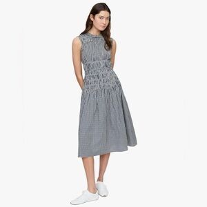 Gap gingham midi dress in docksider blue